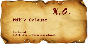 Már Orfeusz névjegykártya